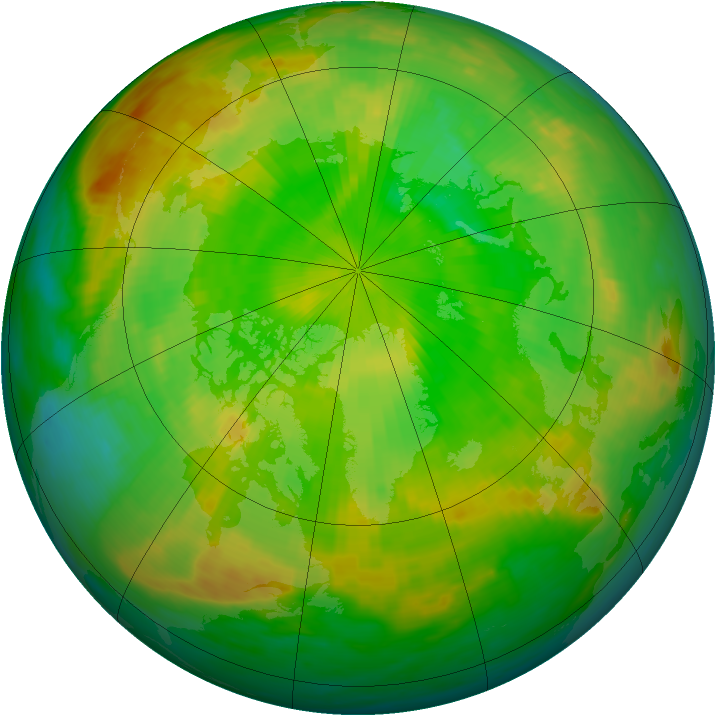 Arctic ozone map for 19 June 1985